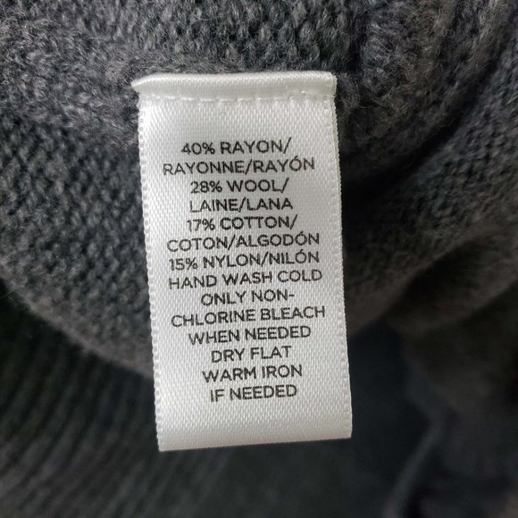 Ann Taylor LOFT Women's XSP Charcoal Knit Full Zip Top Shirt Sweater - Picture 9 of 11